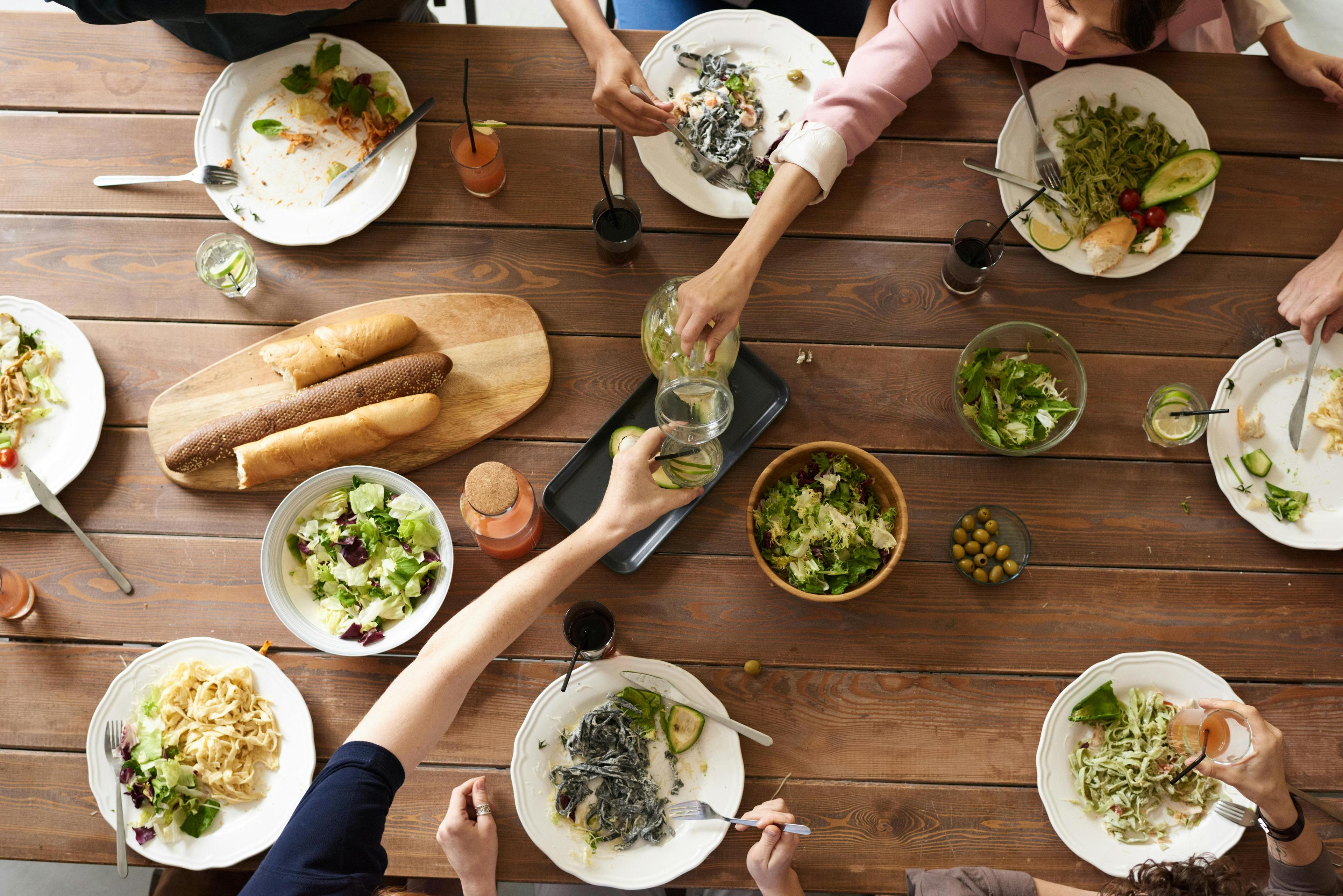 Business people having lunch at the table